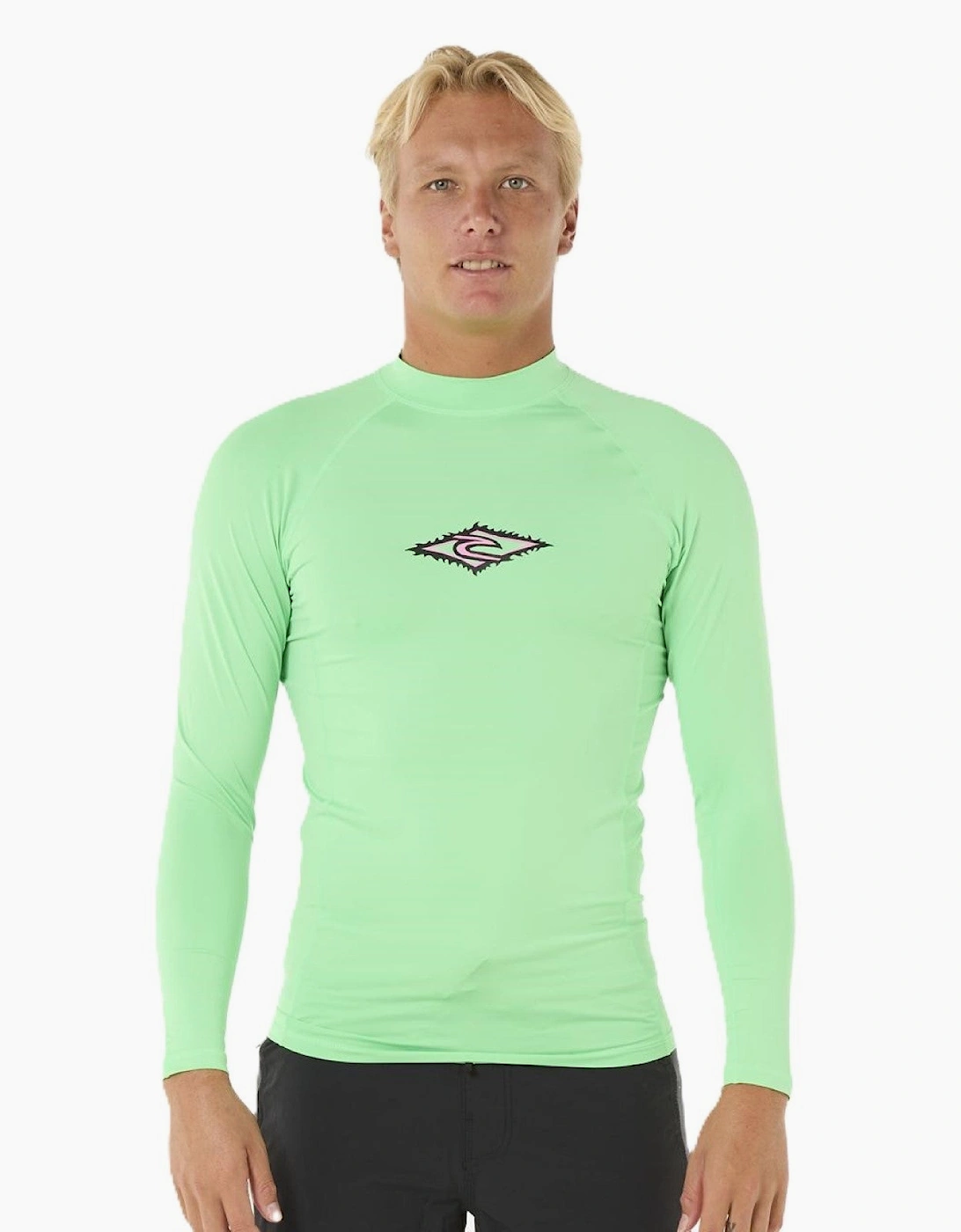 Ripcurl Men's Green Rip Curl Raw Energy Upf Perf Long Sleeve Rash Vest  Xl