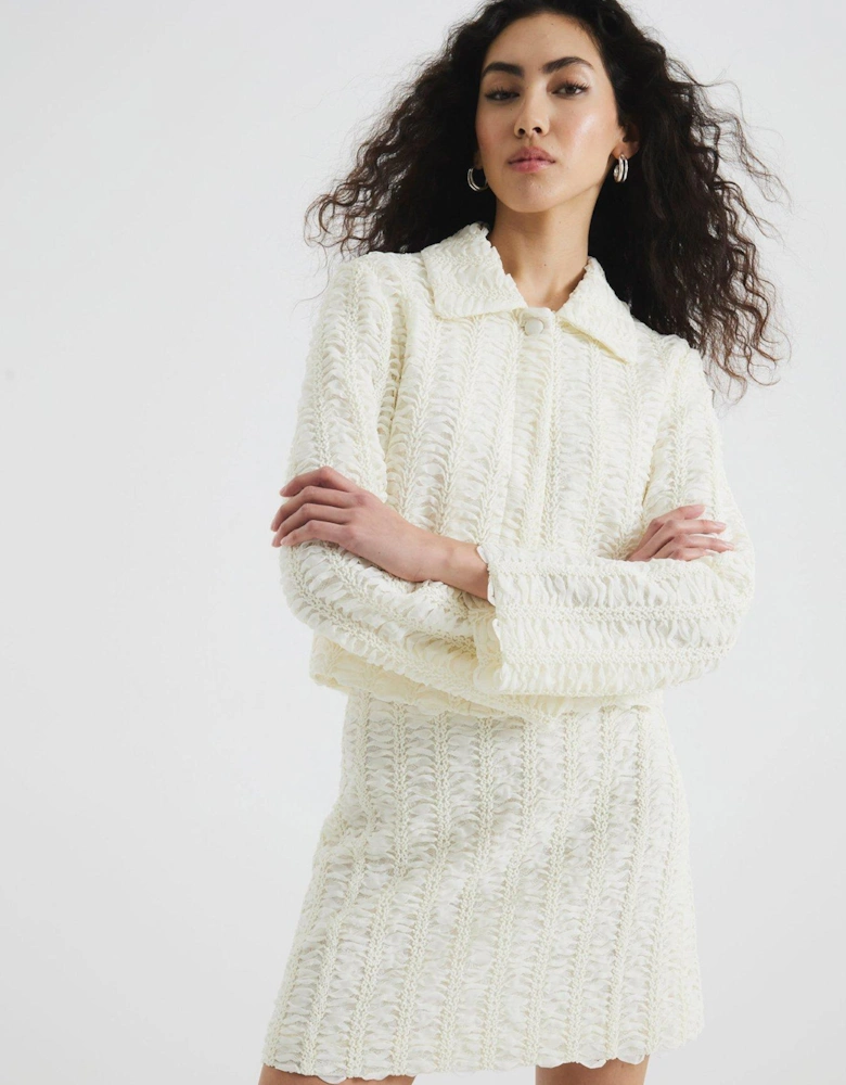 Textured Mini Skirt - Cream
