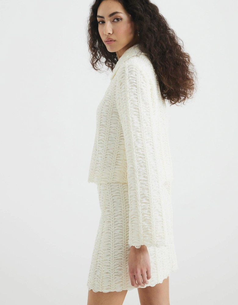 Textured Mini Skirt - Cream