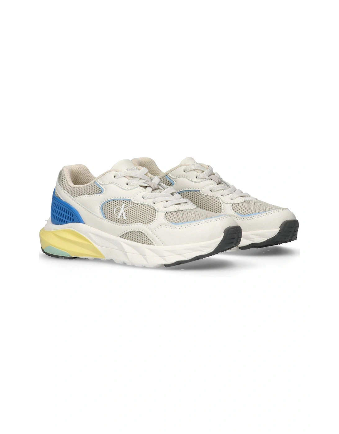 Kids Low Cut Lace-Up Trainers - Cream