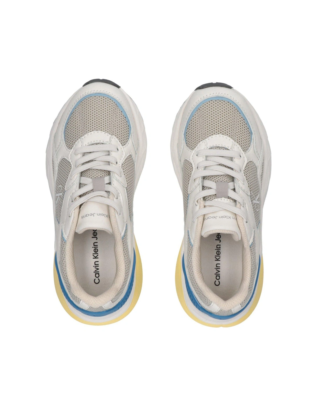 Kids Low Cut Lace-Up Trainers - Cream