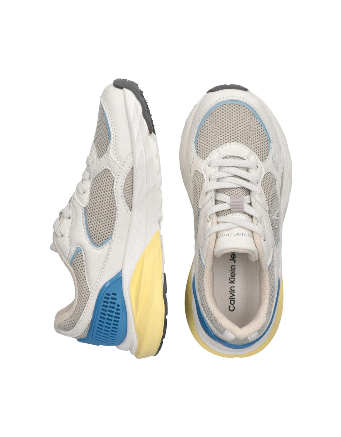 Kids Low Cut Lace-Up Trainers - Cream