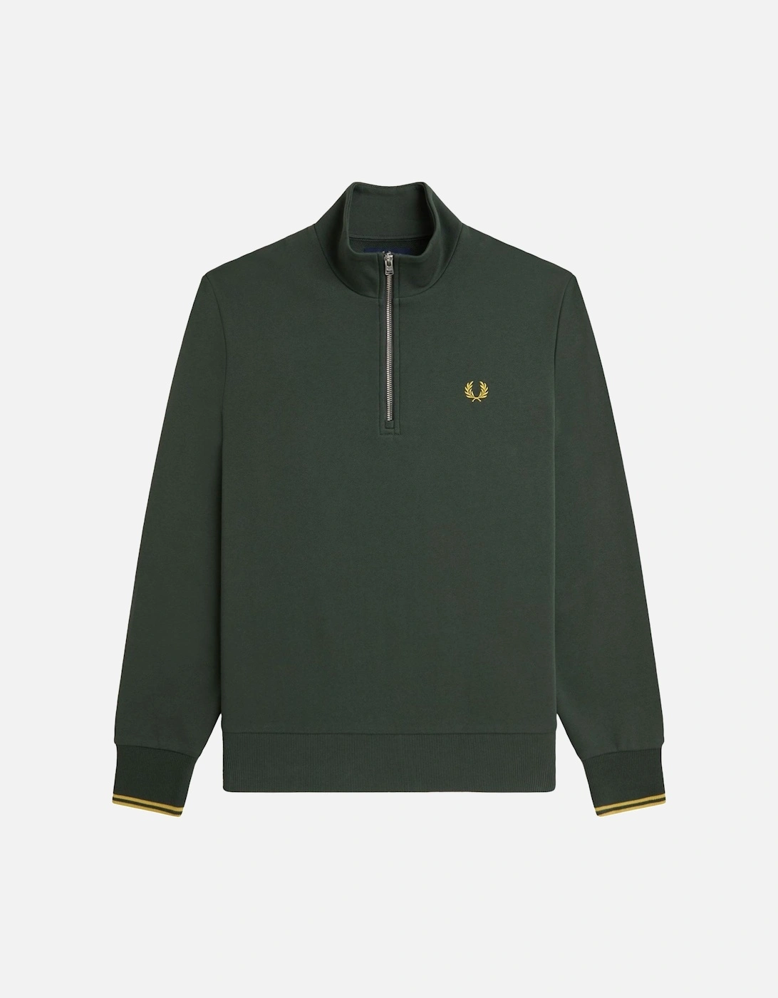 Men's Fred Perry Half Zip Sweatshirt - Black - Size: XX-LARGE