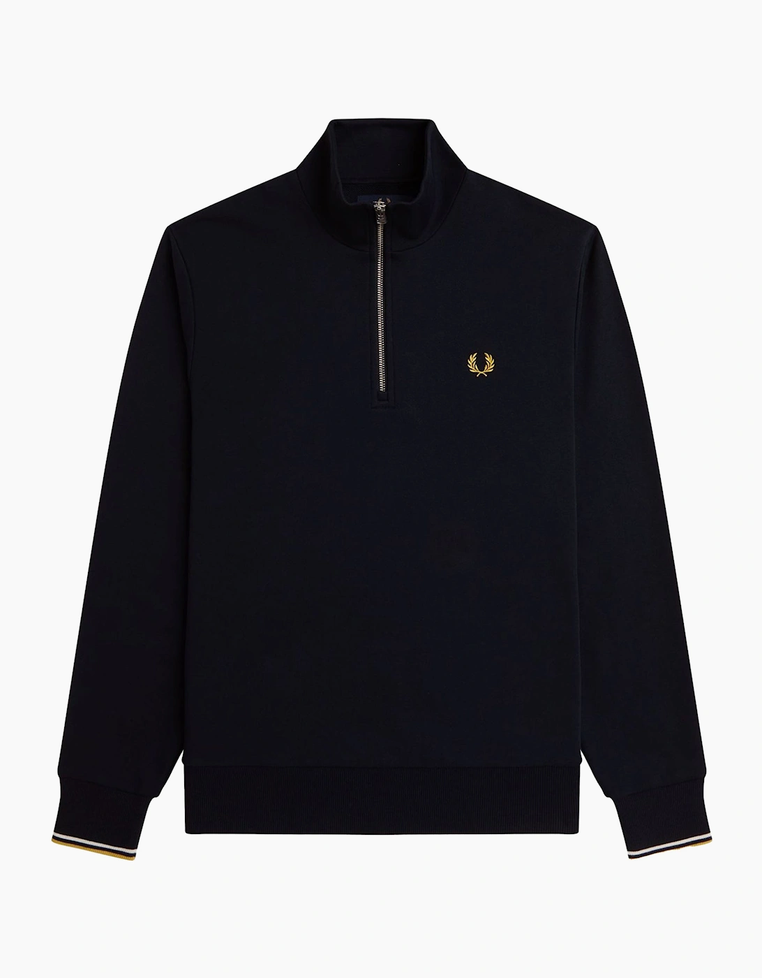 Fred Perry Men's Black Half Zip Sweatshirt - : Extra Large