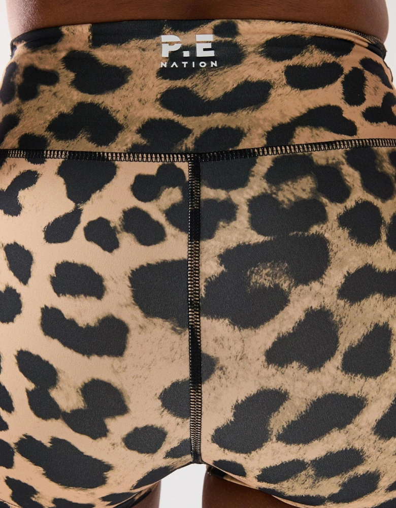 Womens Training Stellar 5inch Bike Shorts - Leopard Print
