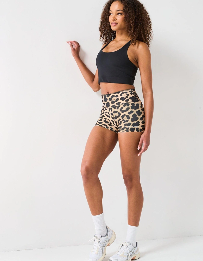 Womens Training Stellar 5inch Bike Shorts - Leopard Print