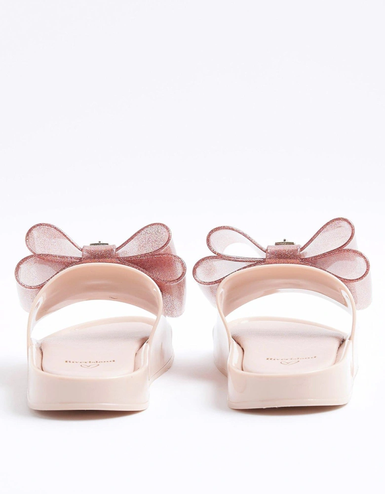 Girls Bow Sliders - Pink