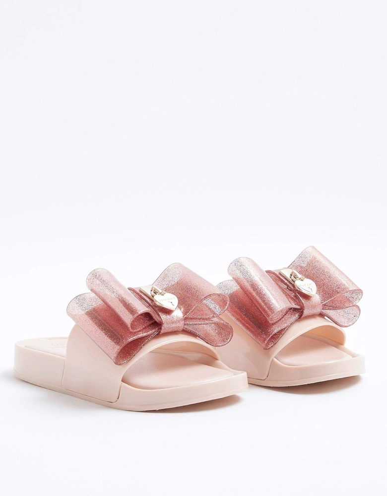 Girls Bow Sliders - Pink