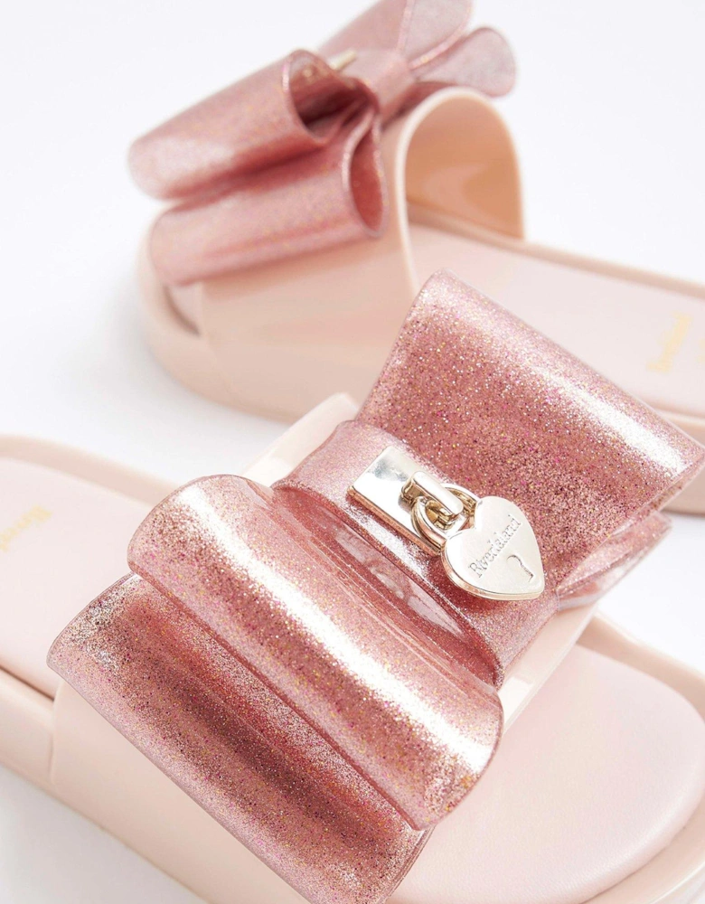 Girls Bow Sliders - Pink