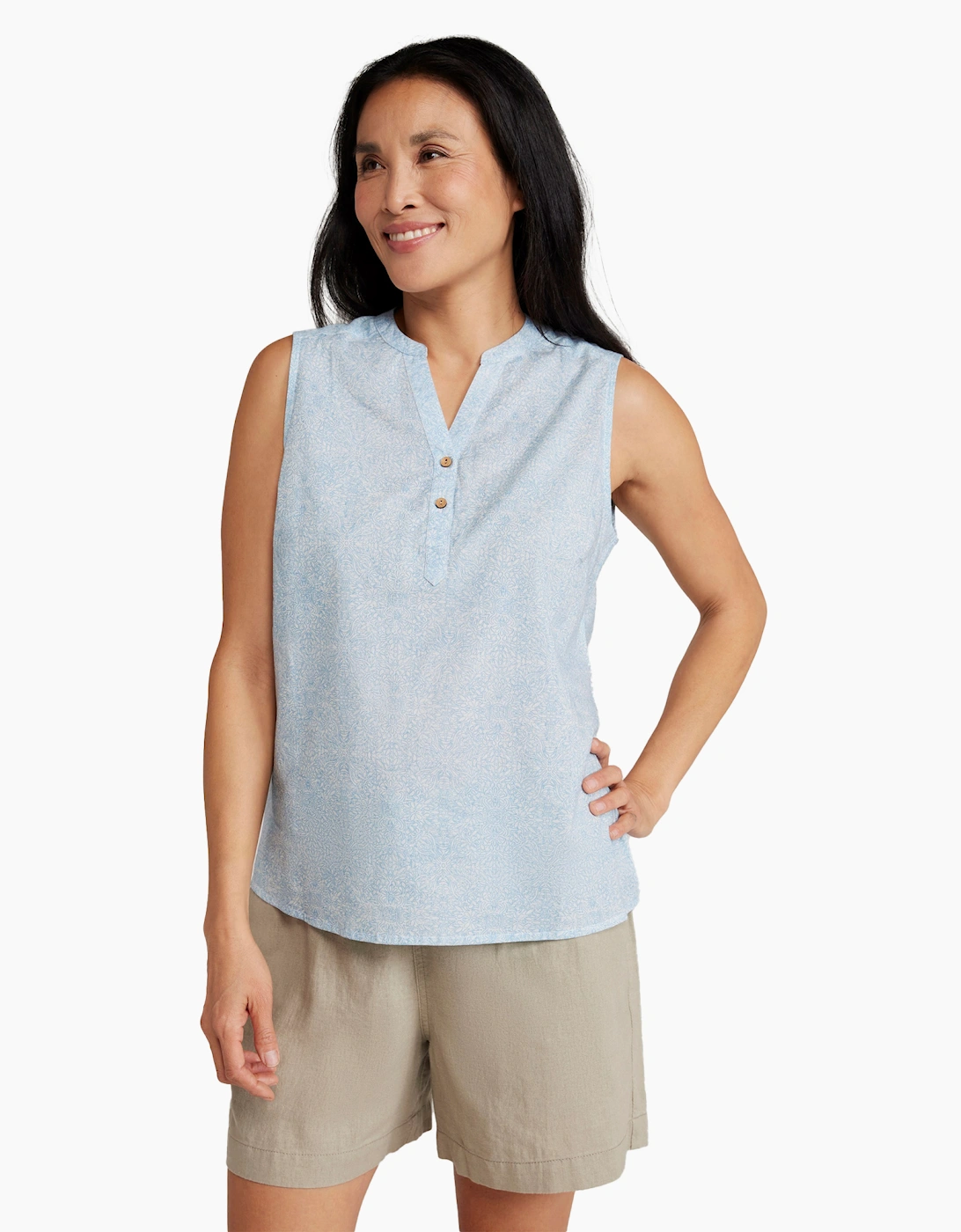 Mountain Warehouse Women's White / Petra Printed Sleeveless Shirt - Size 20