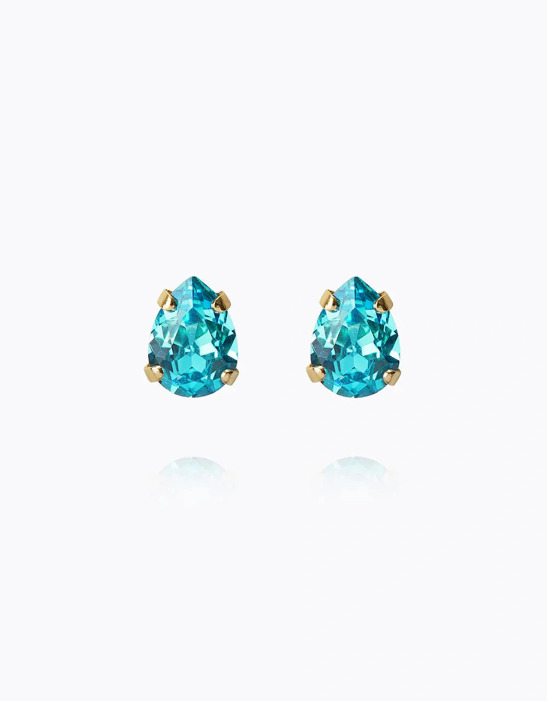 Petite drop stud earrings in aquamarine, 2 of 1