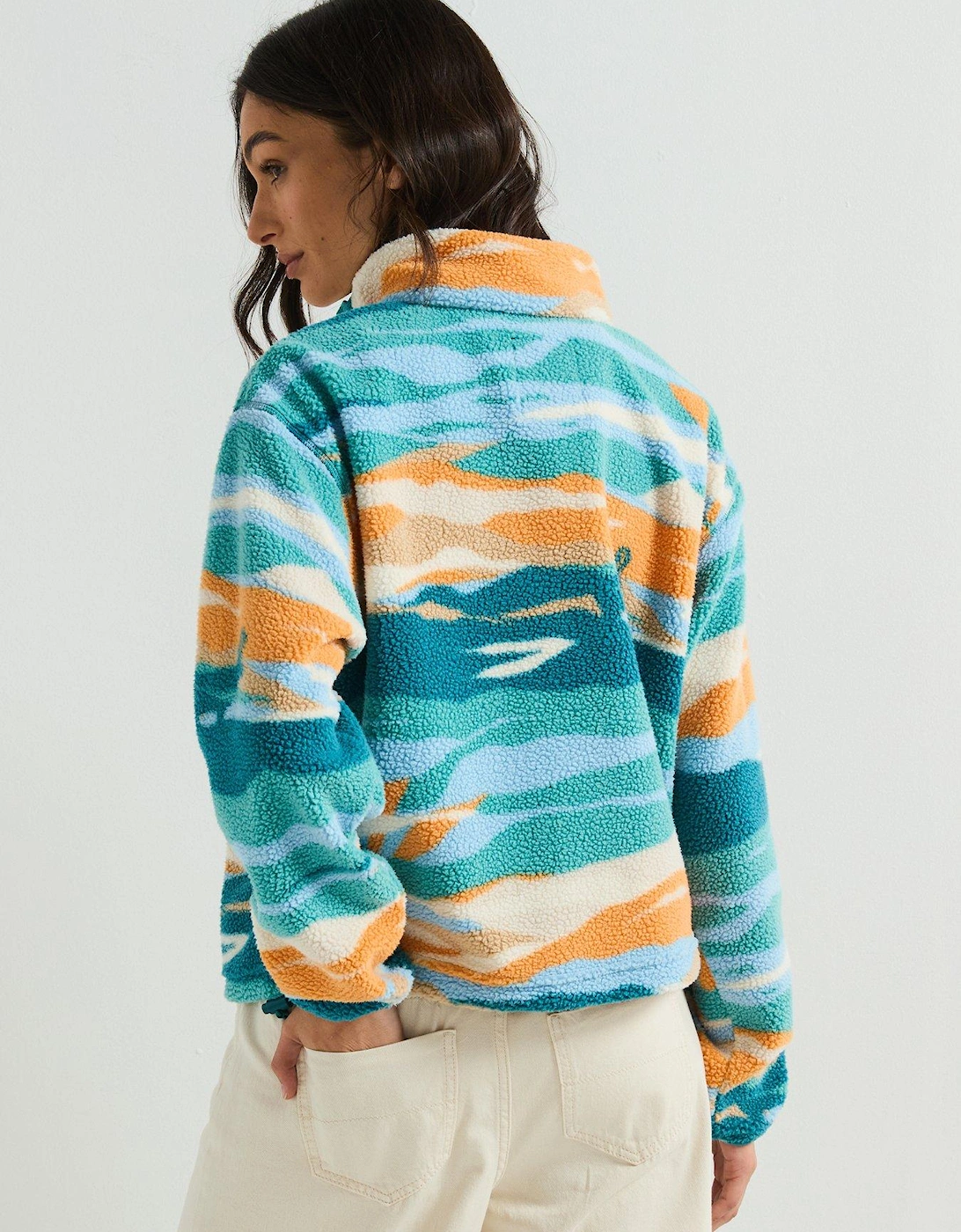 Women's Helvetia 2 Printed Cropped Half Snap Fleece - Blue Print