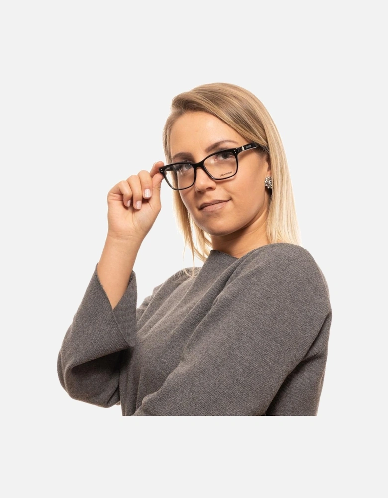 Black Plastic Rectangle Glasses with Spring Hinge Women Frames