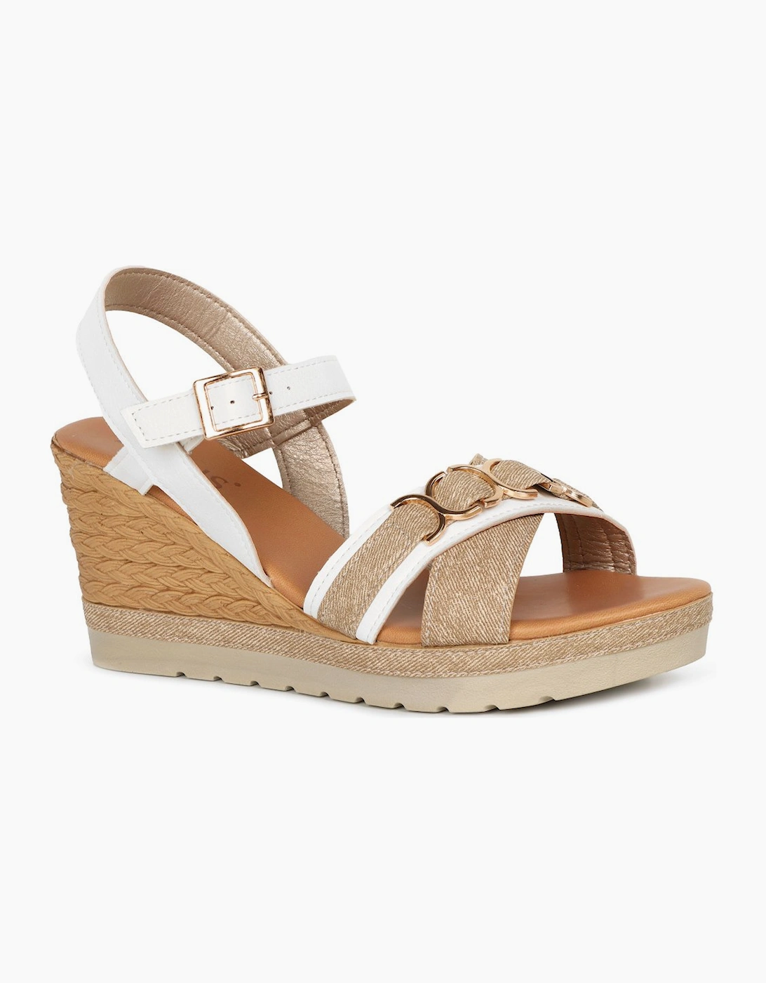 Lotus Women's White Solena Wedge Heel Sandals 5 Size 5