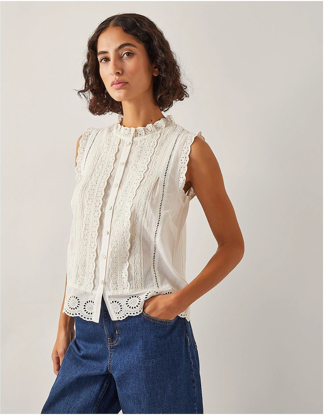 Trish Frill Shirt - Ivory, 2 of 1
