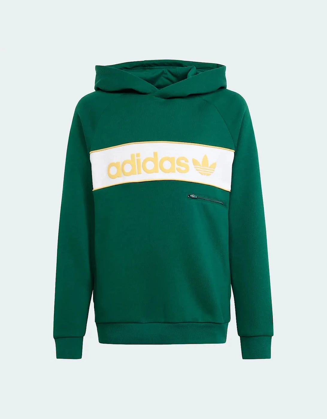 Boy's Adidas Originals NY Fleece Hoodie Youth Overhead Green Hoodie - Size: 9-10YRS