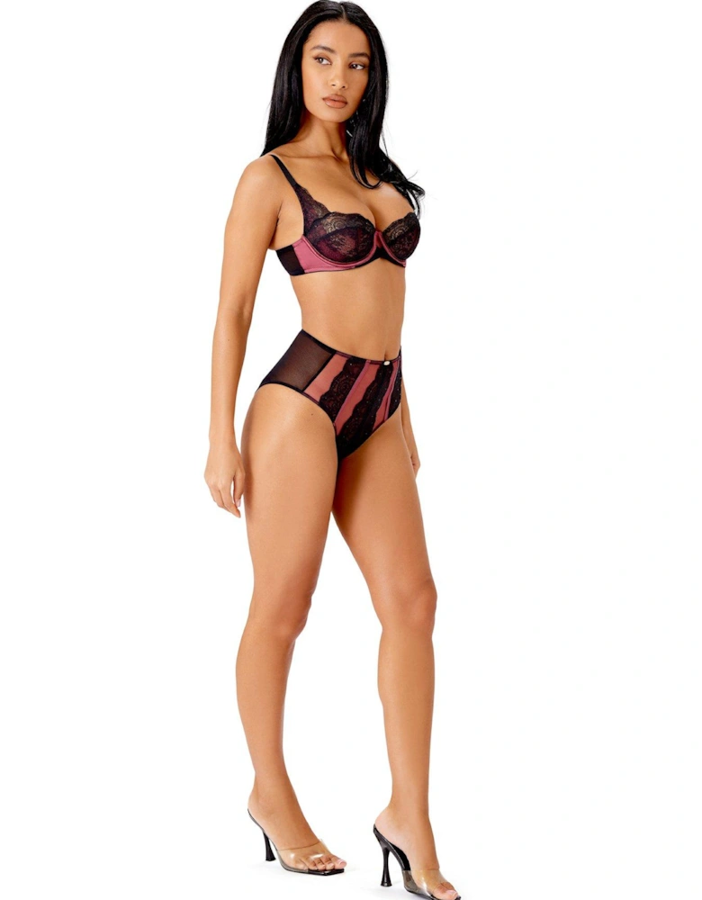 Vip Confession Non Padded Balcony Bra -burgundy/black