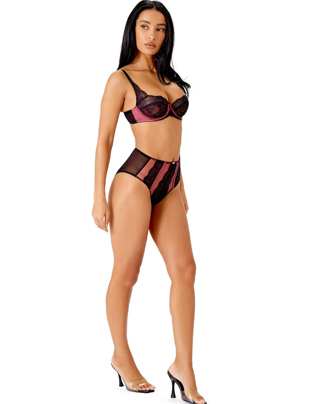 Vip Confession Non Padded Balcony Bra -burgundy/black