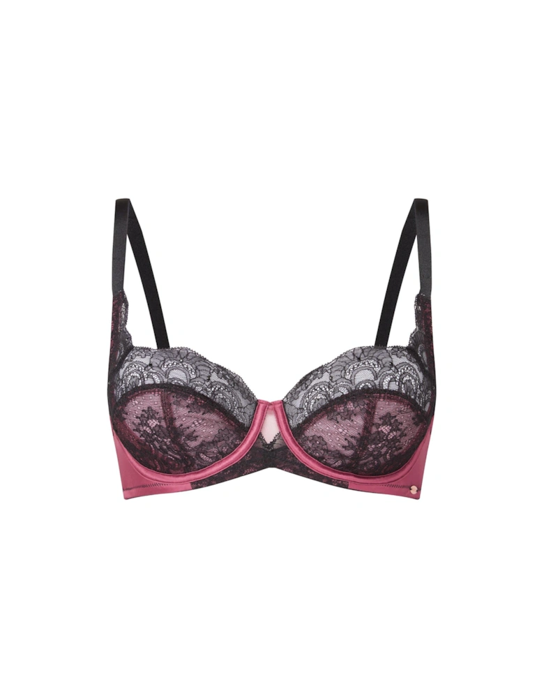 Vip Confession Non Padded Balcony Bra -burgundy/black