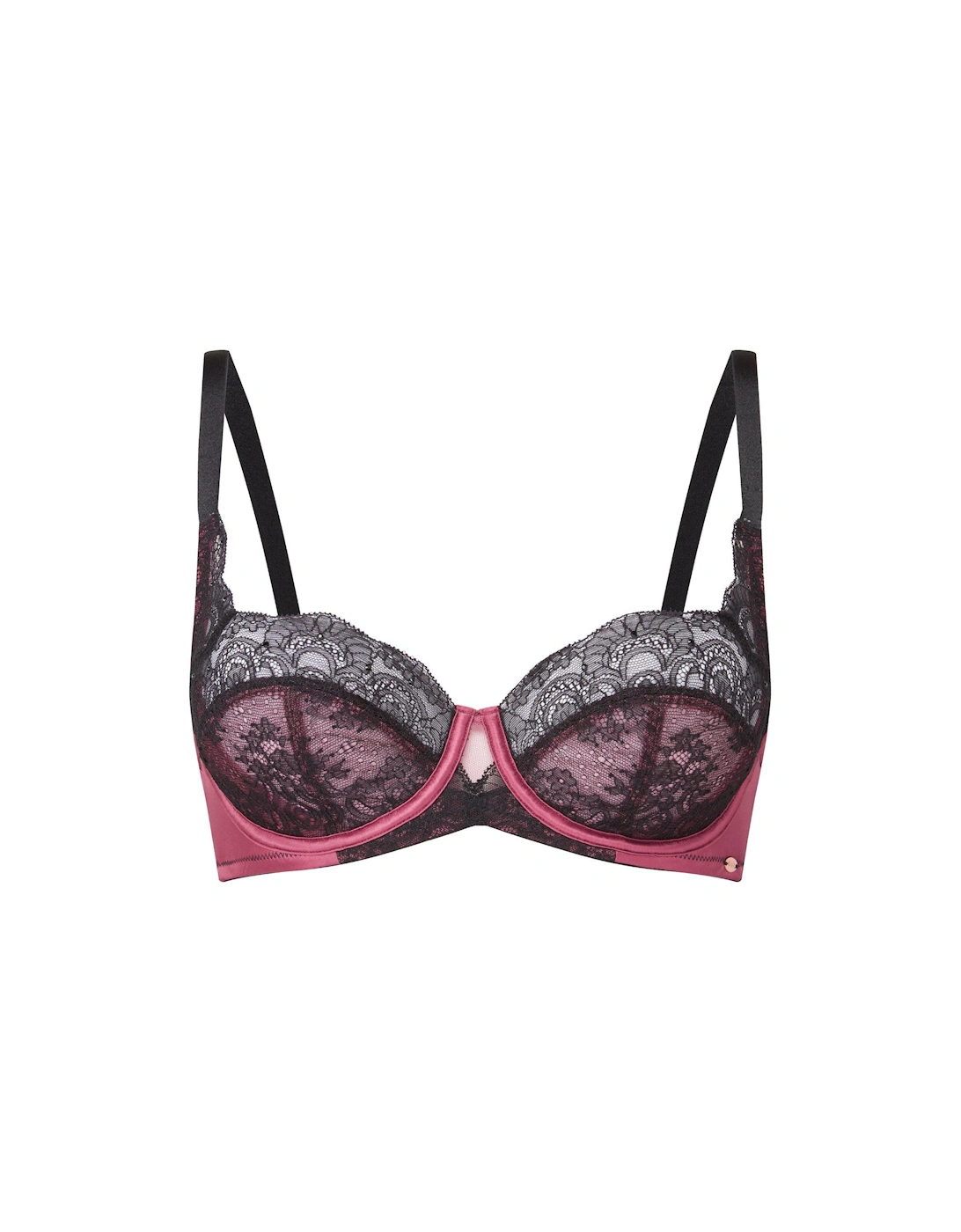 Vip Confession Non Padded Balcony Bra -burgundy/black