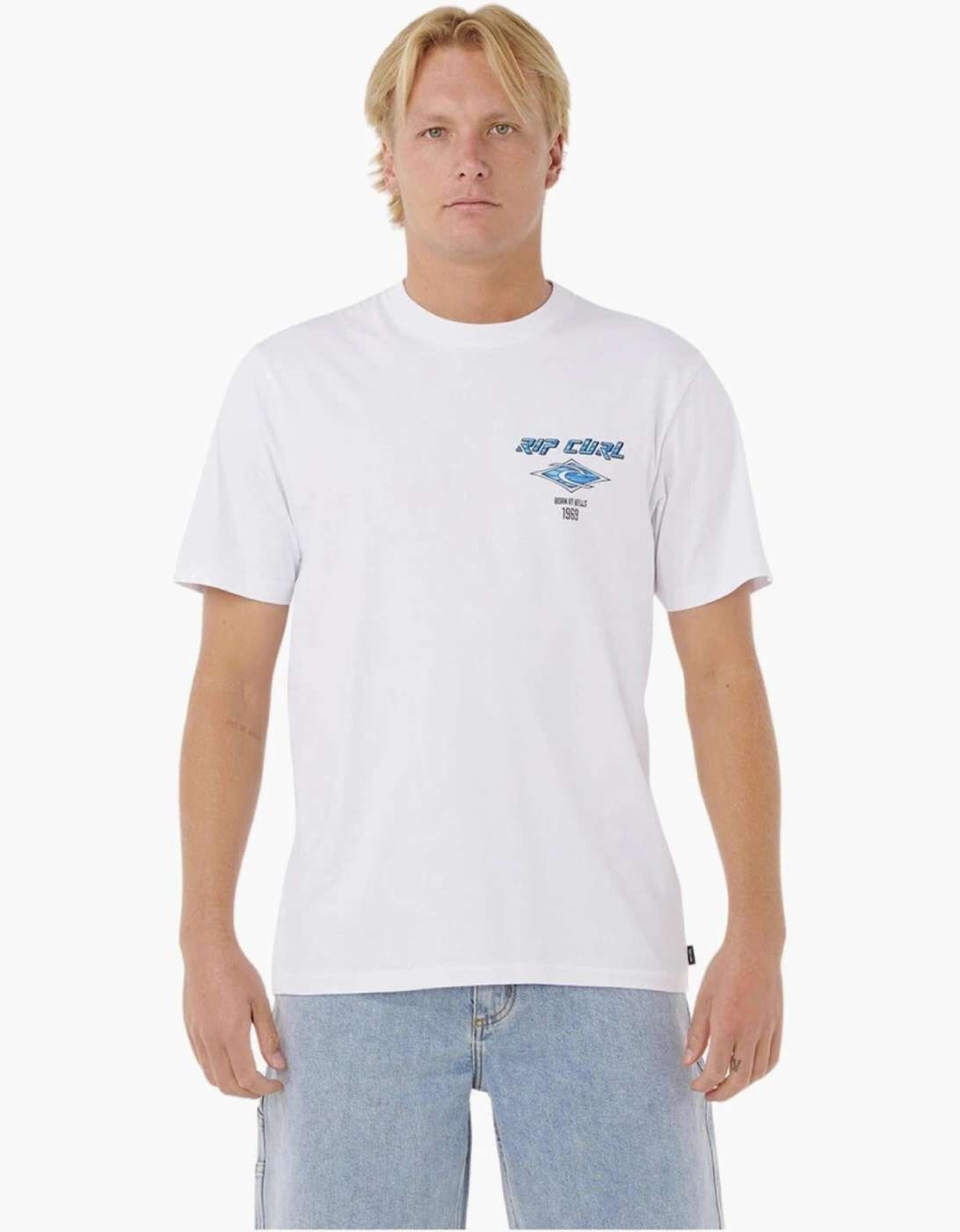 Ripcurl Ripcurl Men's Rip Curl Mens Fade Out Icon Short Sleeve T-Shirt - White