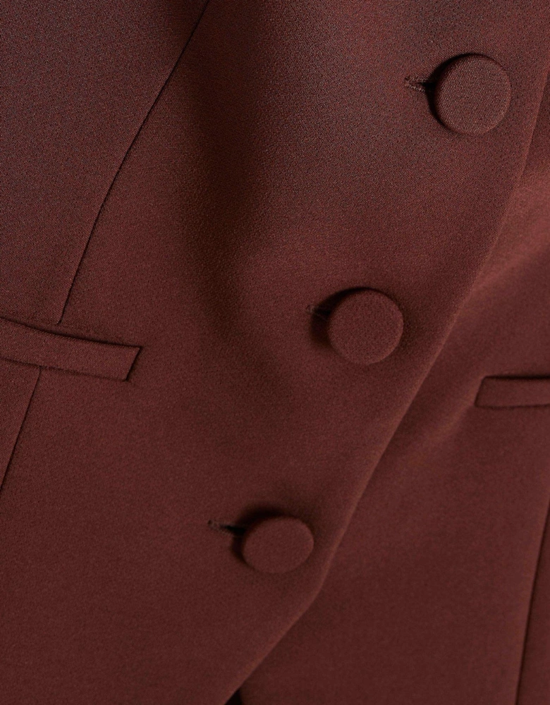 Square Neck Strappy Waistcoat - Dark Brown