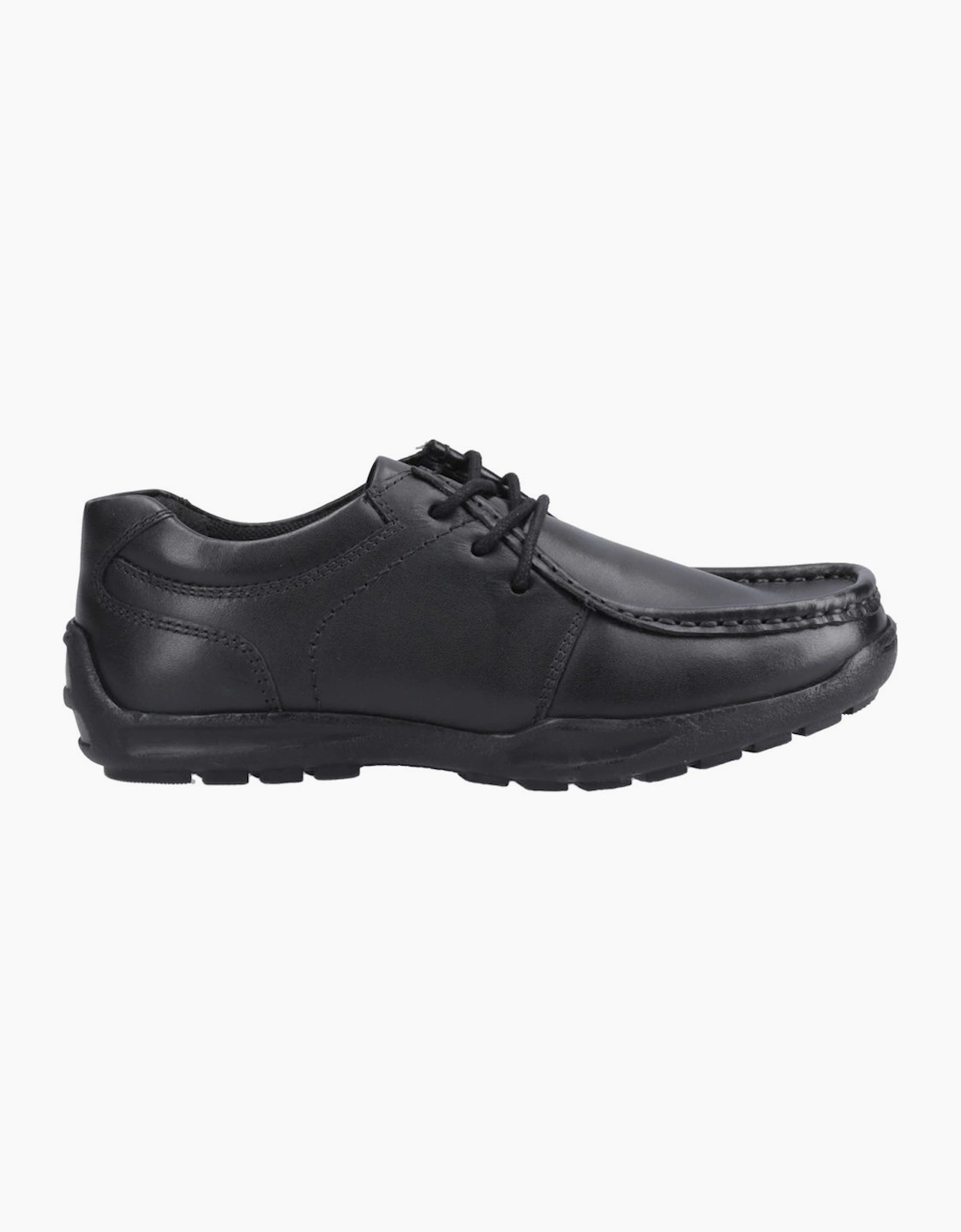 Hush Puppies Boys Black  Mackenzie Senior School Shoes - Size 7/F (Standard) Kids