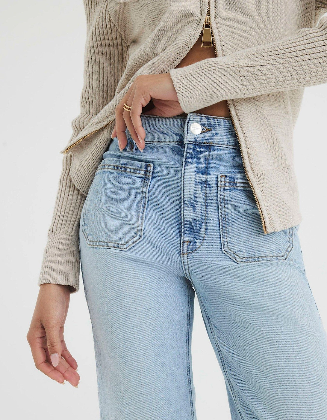 High Rise Leg Jeans - Blue