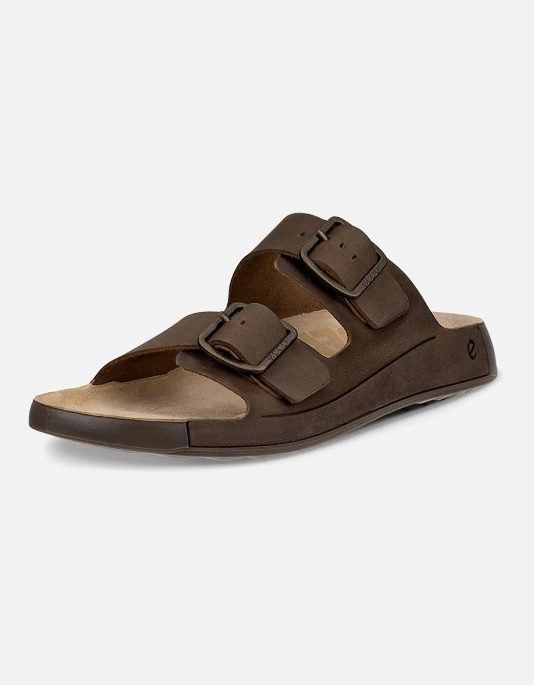 Ecco Men's Brown Cozmo Nubuck Two-Strap Sandals - Size: 11.5