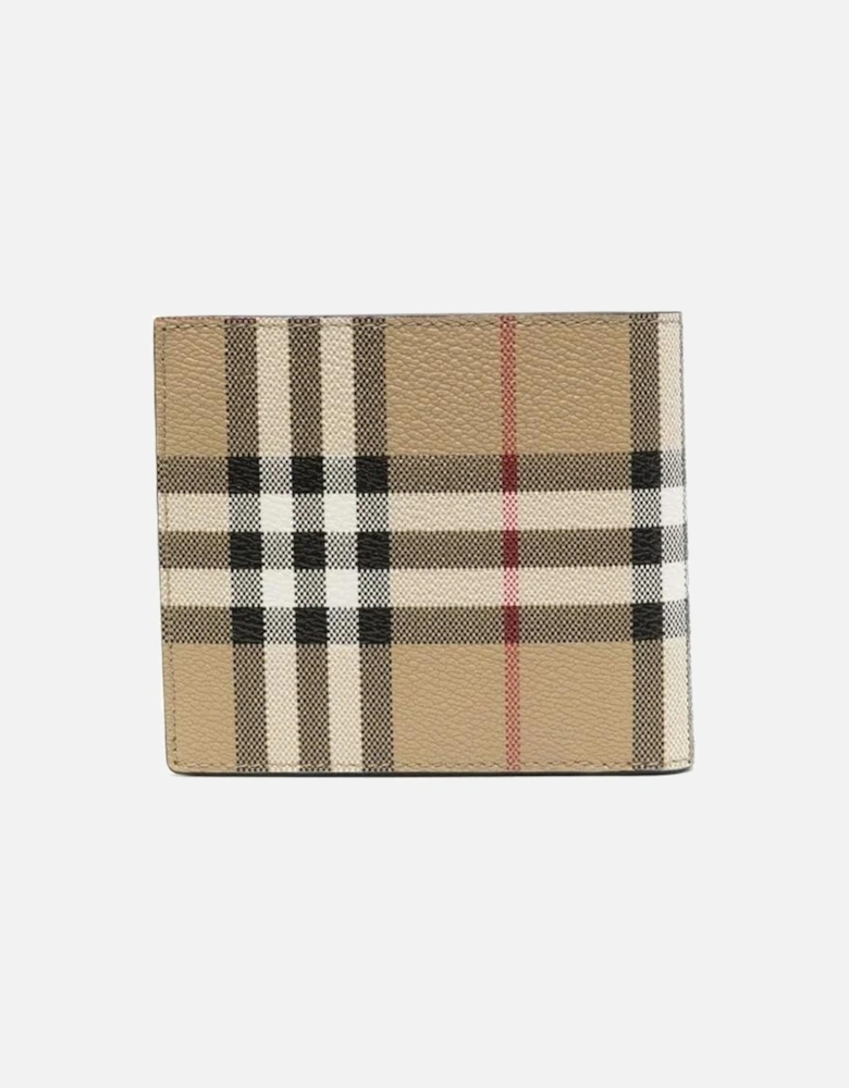 Vintage Check Wallet in Beige