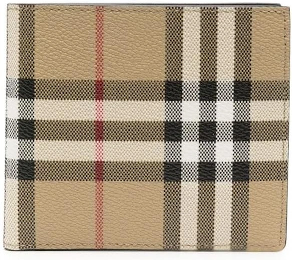 Vintage Check Wallet in Beige