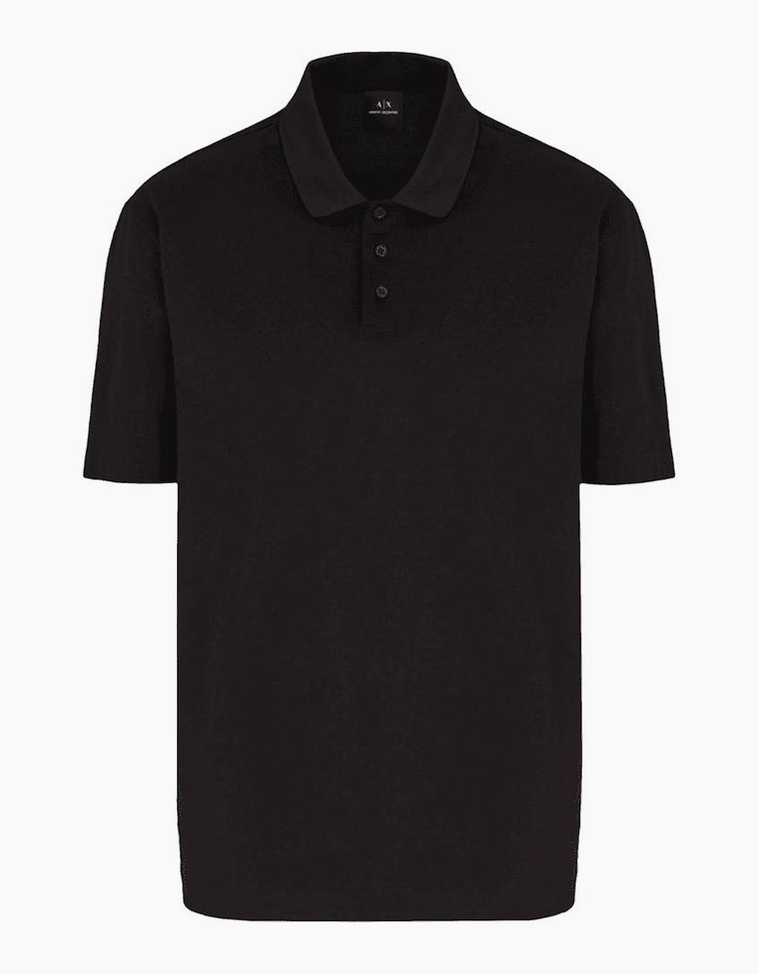 Armani Exchange Men's Mercerized Cotton Black Polo Shirt - Size: 38