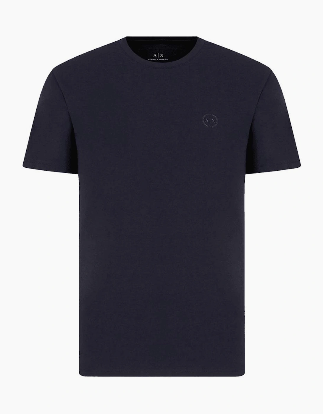 Armani Exchange Men's Cotton Stretch Ring Logo Navy T-Shirt - Size: 38