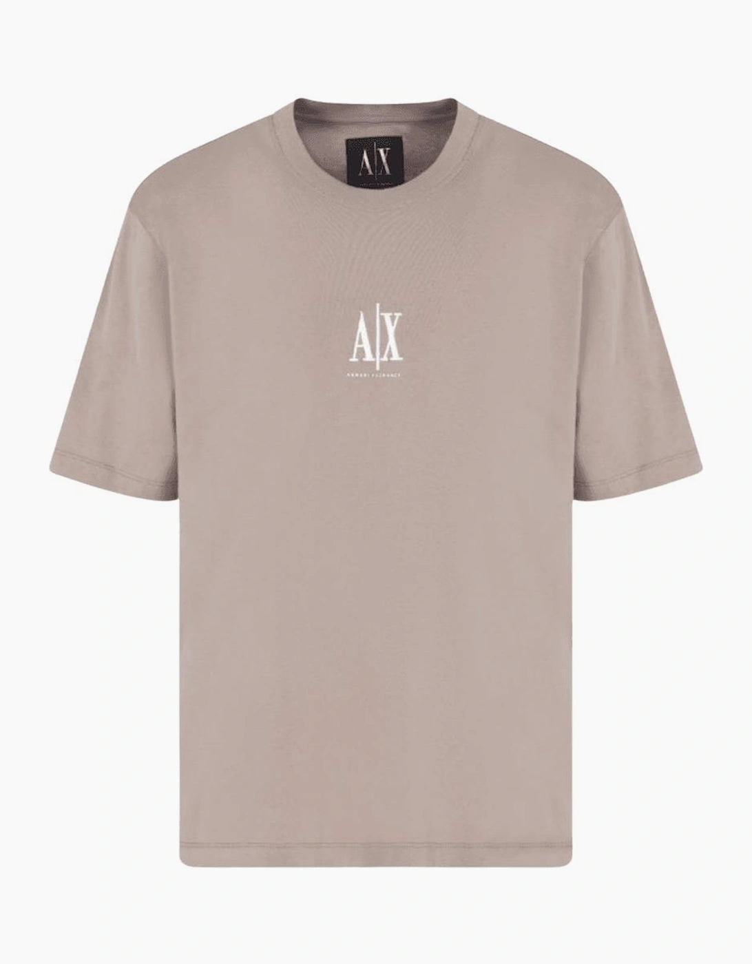 Armani Exchange Men's Cotton Ax Embroidered Logo Icon Brown T-Shirt - Size, 42