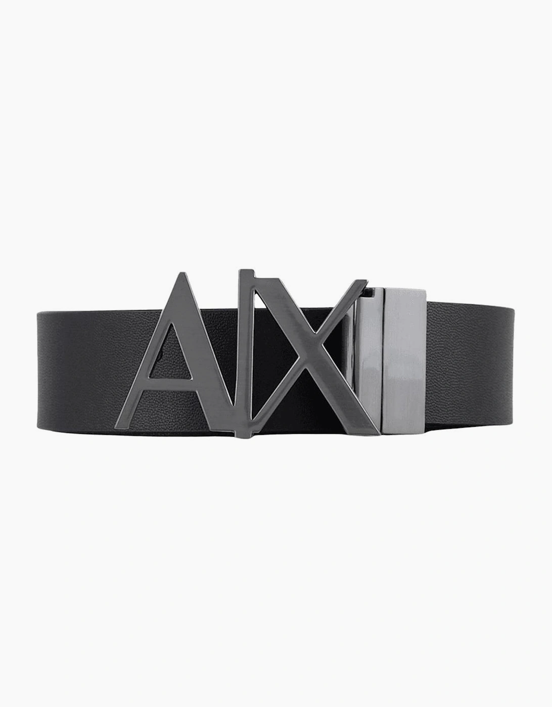 Armani Exchange Men's Black Ax Buckle Reversible /Brown Leather Belt