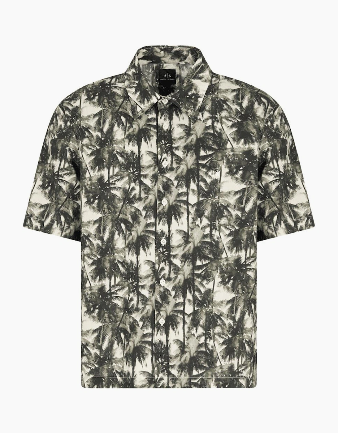 Armani Exchange Men's Green Palm Tree Printed Shirt - : 42/Regular Xl