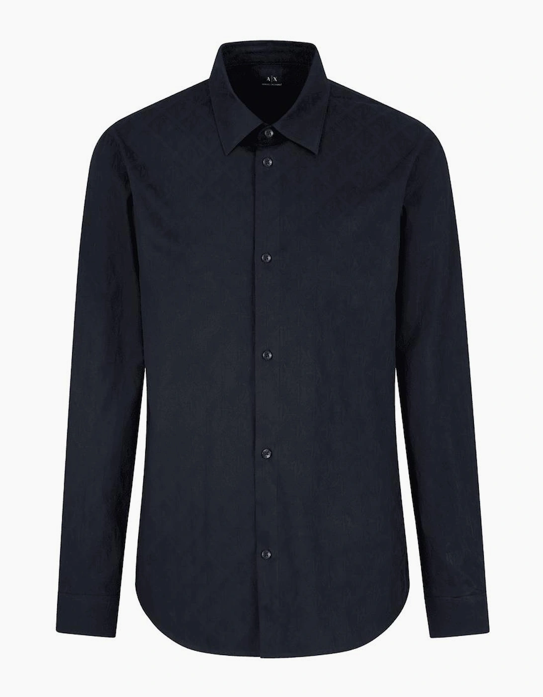 Armani Exchange Men's Navy Monogram Logo Deep Shirt  38/Regular M