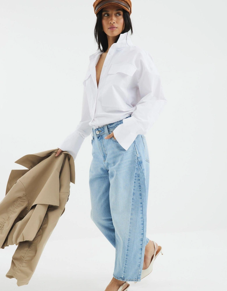Seam Barrel Jeans - Light Blue
