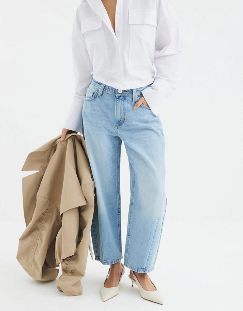Seam Barrel Jeans - Light Blue