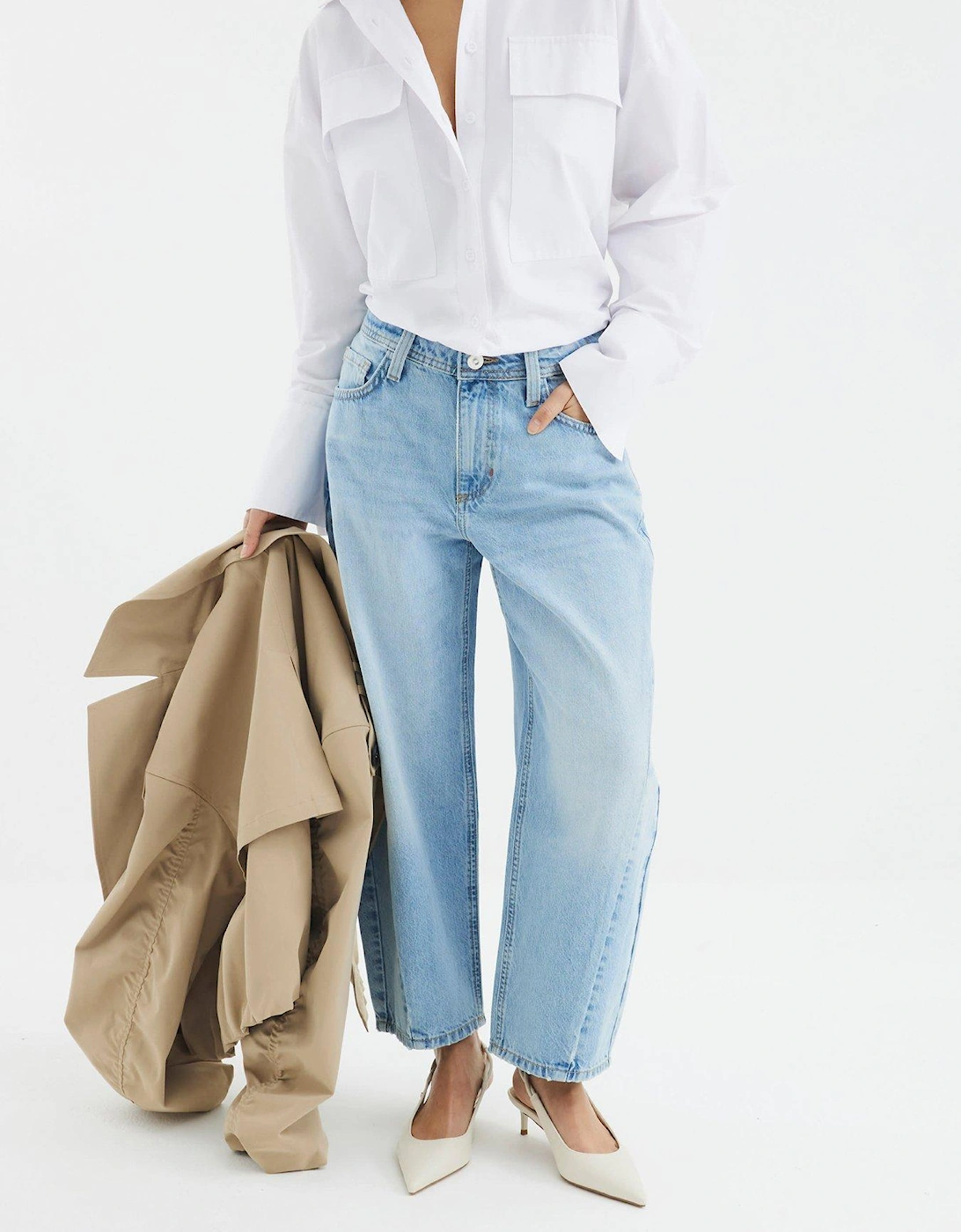 Seam Barrel Jeans - Light Blue
