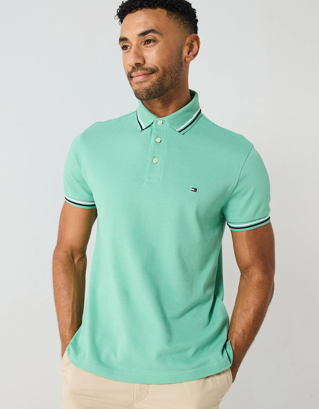 Slim Fit Tipped Polo Shirt - Green - Green, 5 of 4