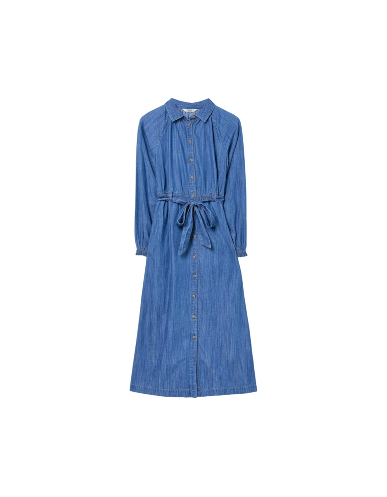 Abi Denim Midi Dress - Blue