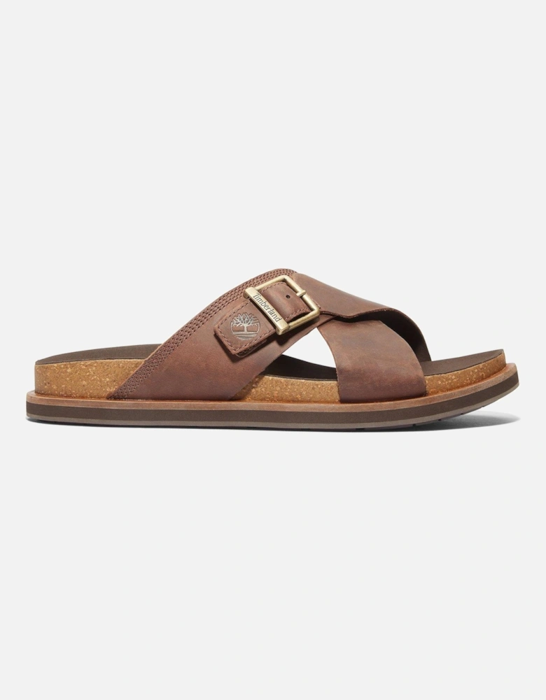 Amalfi Vibes Cross Strap Sandal - Brown