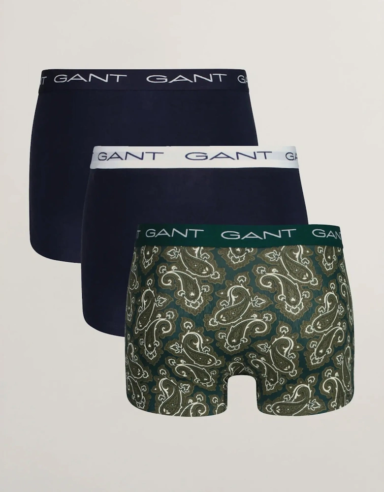 PAISLEY TRUNK 3-Pack Mens Deep Forest