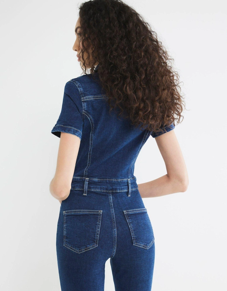 Dakota Flare Leg Jumpsuit - Blue