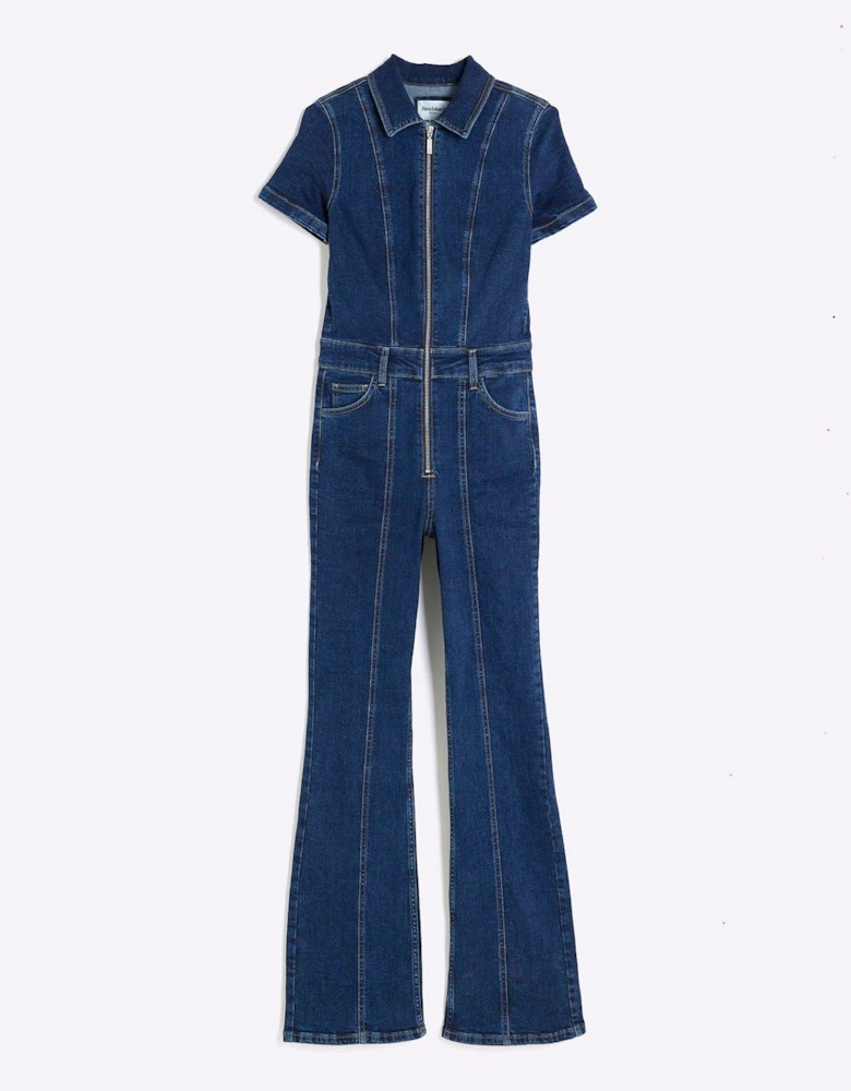 Dakota Flare Leg Jumpsuit - Blue