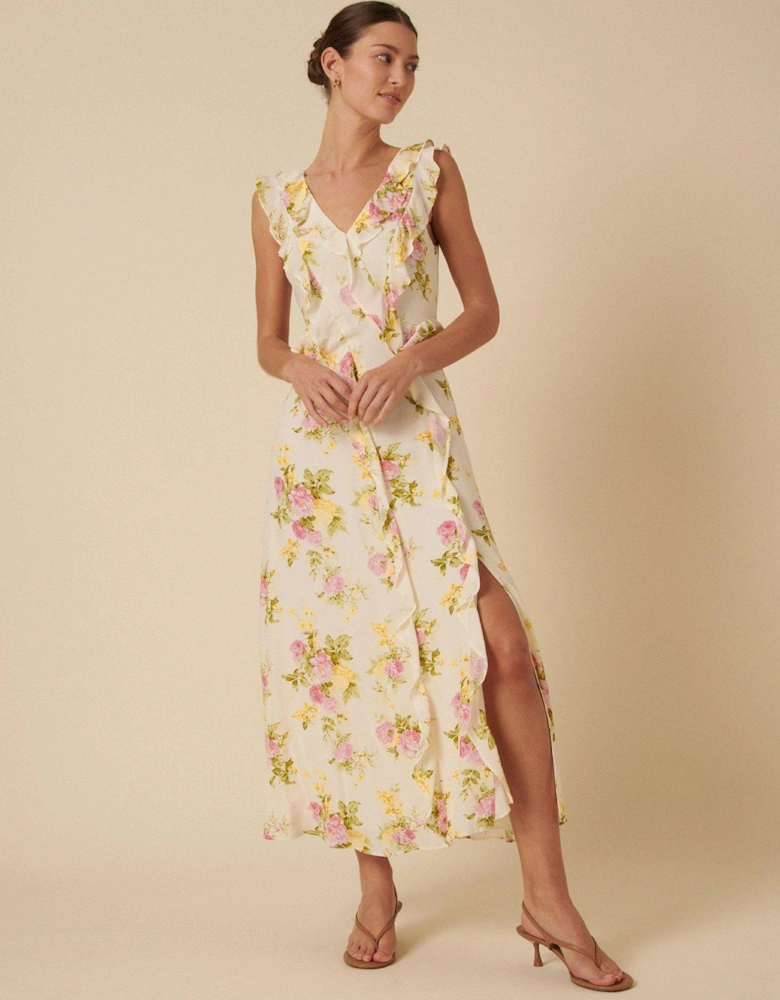 Voila Floral Midi Dress - White