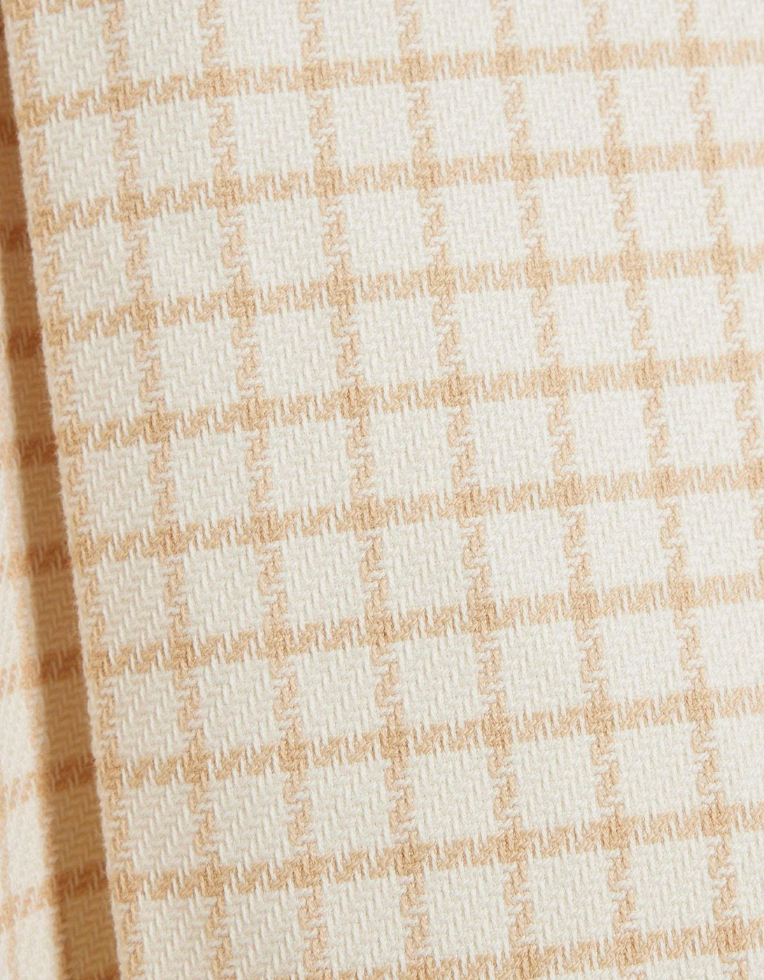 Tailored Darted Check Tunic Top - Cream