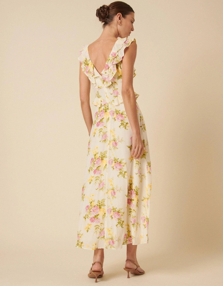 Voila Floral Midi Dress - White