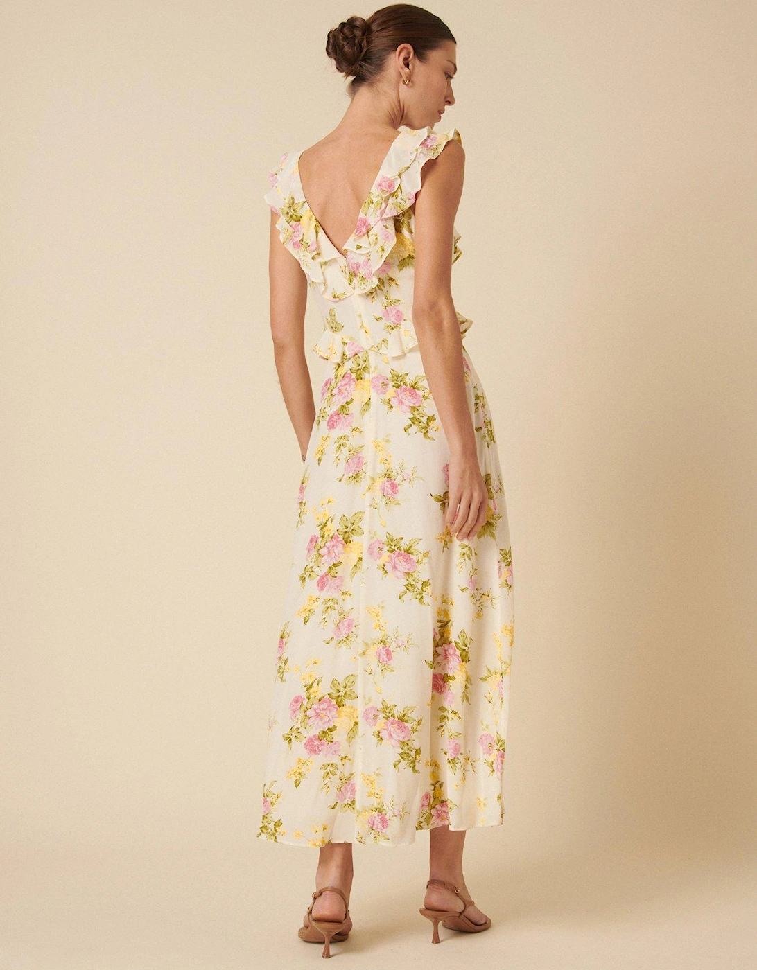 Voila Floral Midi Dress - White